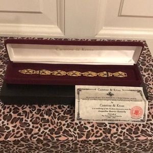 Camrose & Kross Jackie Kennedy Gold Bracelet with Simulated Sapphires